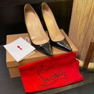 Louboutin Patent Black Decollete 100 Size 36.5